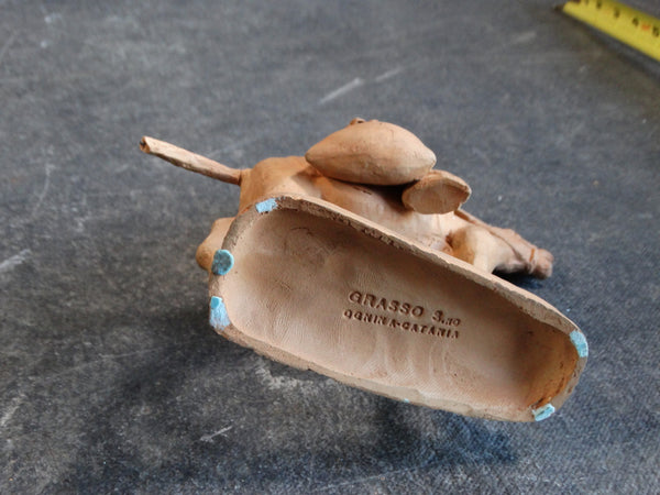 Grasso Italian Bisque Peasant Riding a Donkey Laden with Produce Figure M2814