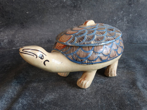 Mexican Tlaquepaque Turtle Lidded Casserole M2838