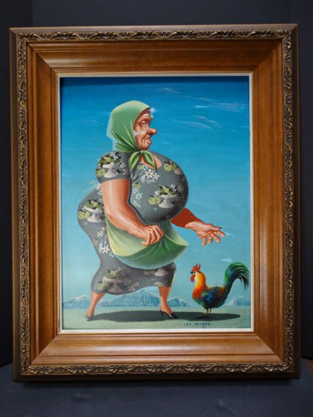Irv Wyner The Farmer’s Wife and her Rooster Pal