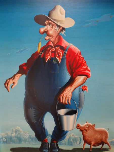 Irv Wyner The Farmer and his Pig Buddy P1045