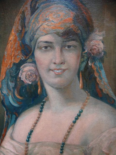 James Korn Spanish Señorita Oil on Canvas 1930