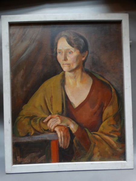 Ejnar Hansen “Pensive Woman” Oil on Canvas
