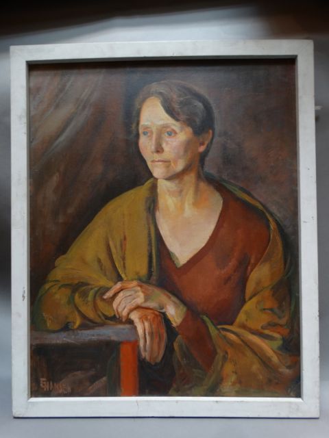 Ejnar Hansen “Pensive Woman” Oil on Canvas