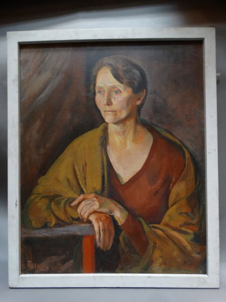 Ejnar Hansen “Pensive Woman” Oil on Canvas