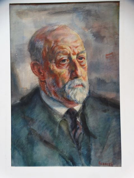 Ejnar Hansen Watercolor of Old Gentleman