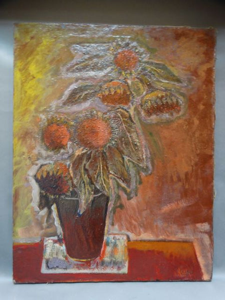 Anders Aldrin Sunflowers Oil on Canvas P1318