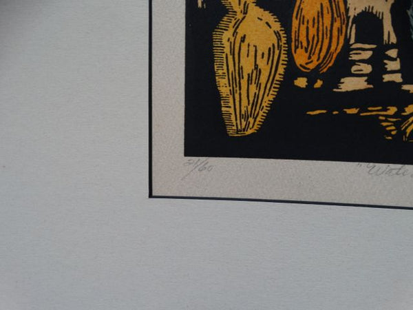 Prescott Chaplin: “Water Vendor” Block Print