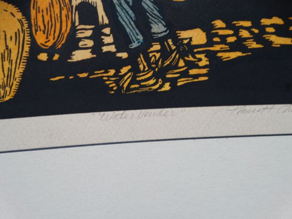 Prescott Chaplin: “Water Vendor” Block Print