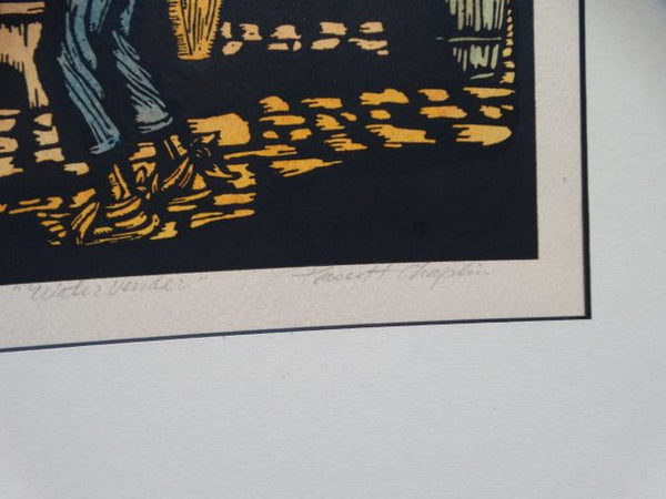 Prescott Chaplin: “Water Vendor” Block Print