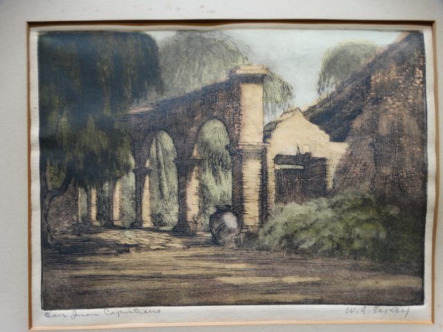 William A Eskey (1891-1937) San Juan Capistrano Etching