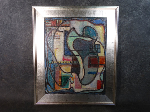 W. B. Presnal Mid-Century Cubist Abstract Oil on Board