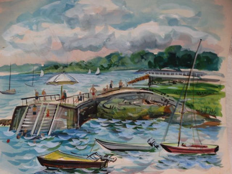 Swimming Jetty Watercolor