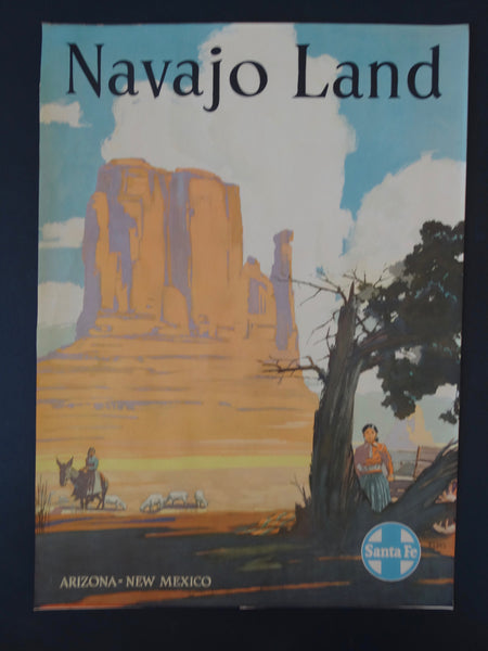 Santa Fe Railroad Navajo Land Original Poster