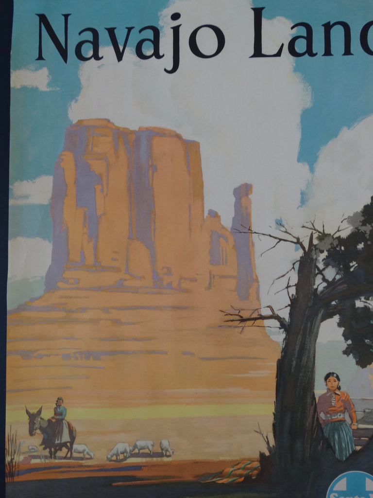 Santa Fe Railroad Navajo Land Original Poster