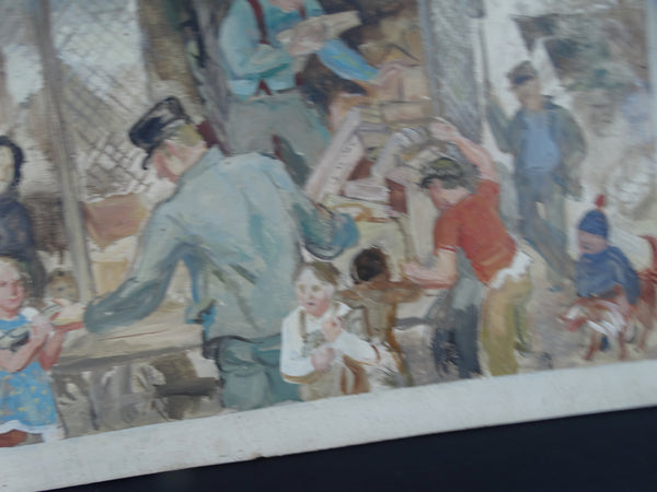 Ejnar Hansen: Dinner Unfinished, Bad News Mural Diptych Study