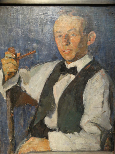 Ejnar Hansen, portrait of a young man with pipe