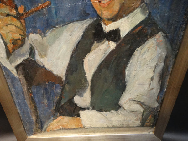 Ejnar Hansen, portrait of a young man with pipe