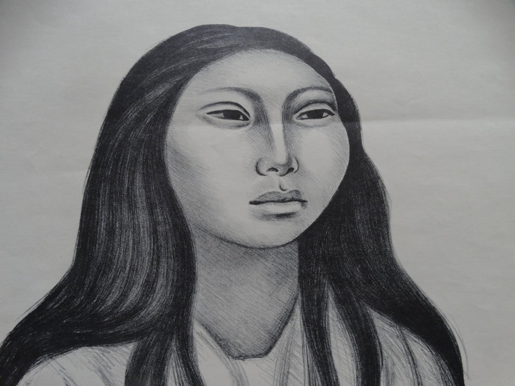 Raoul Anguiano "Doncella (Maiden)" 1951 lithograph