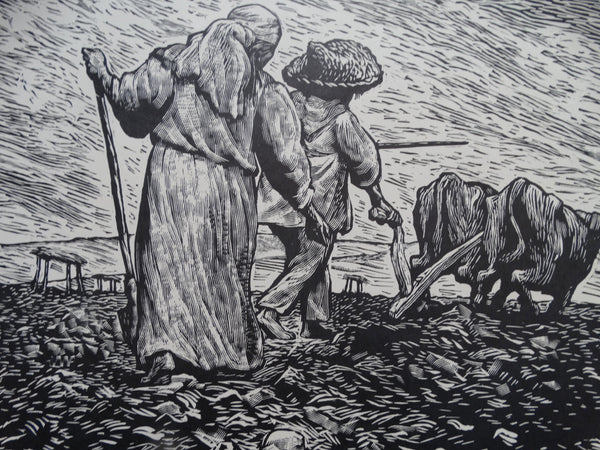 Lepoldo Mendez "La Sumbra (Sowing)" 1954 linocut