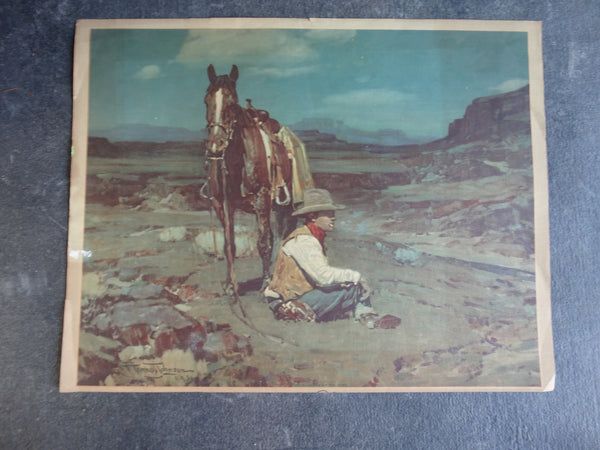 Frank Tenney Johnson "Guardian of the Herd" 1936 lithograph P2134