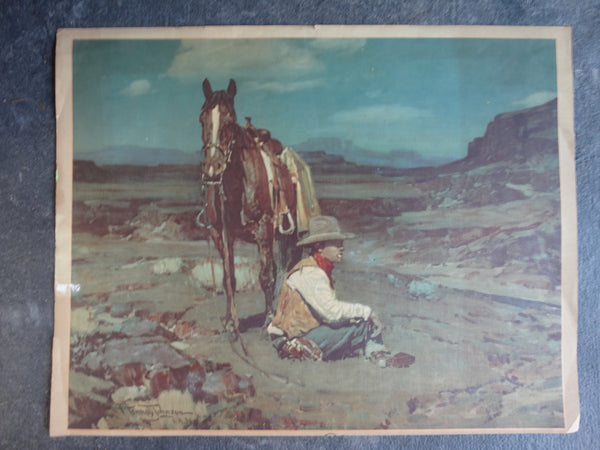 Frank Tenney Johnson "Guardian of the Herd" 1936 lithograph P2134