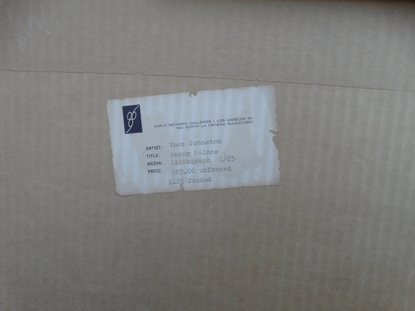 Water Palace: Ynez Johnston Modernist Woodblock Print on Rice Paper