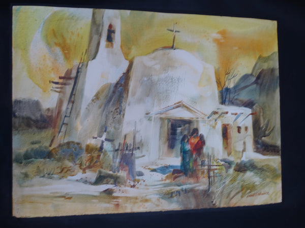 Robert E. Wood: Taos watercolor P2208