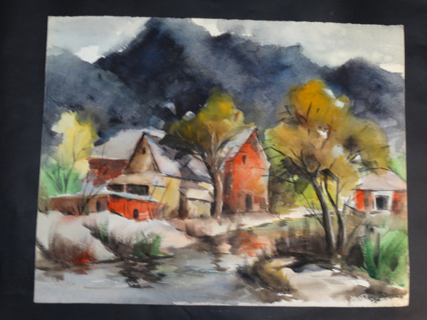 Will Frates: California Barn Watercolor