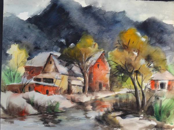 Will Frates: California Barn Watercolor