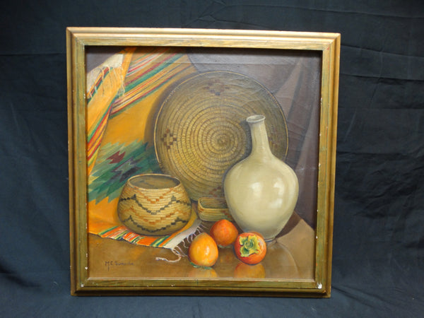Mabel Sumerlin: Mexican Still Life Oil on Board