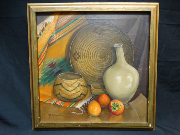 Mabel Sumerlin: Mexican Still Life Oil on Board