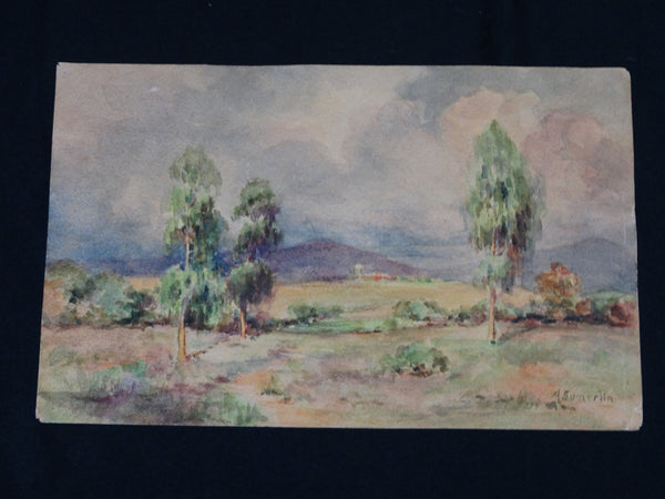 Mabel Sumerlin: Landscape Watercolor, Outside San Diego