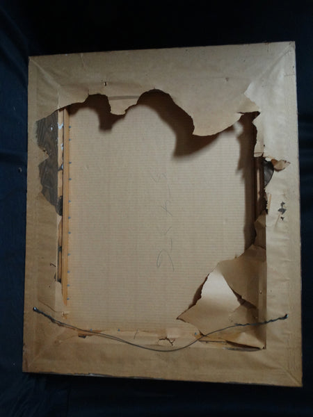 Faces -  Mexican Modernist painting by A Moralay or Morales 1962