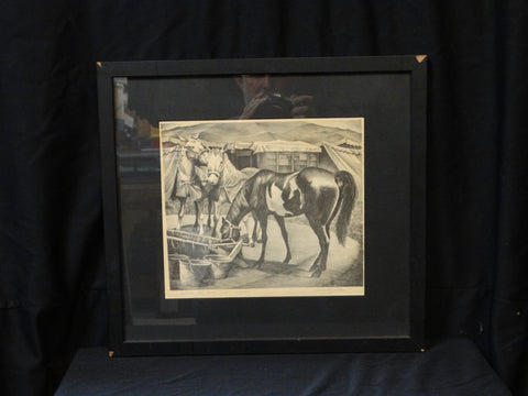 Chang Reynolds: Outside the Horse Tent lithograph 1940s