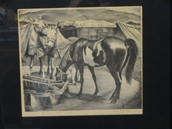 Chang Reynolds: Outside the Horse Tent lithograph 1940s