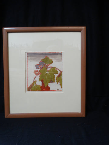 Anders Aldrin: Leaf Woodcut (green)