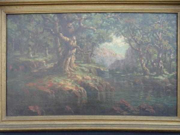 The Great Oak In the Woods - oil on canvas 1930s