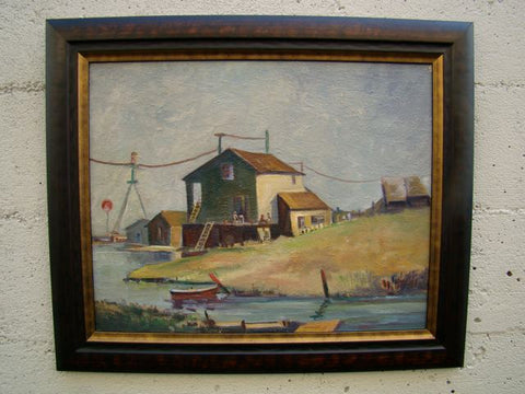 Sam Weston Monterey Bay Waterfront Home oil on board