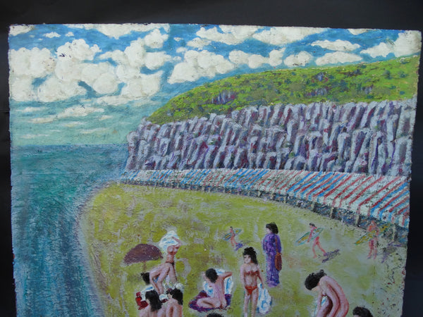 Oil on Board Nudes on The Beach at the Cliffs