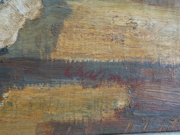 Still Life: Fruit, Glass w Spoon in Water - c 1939 Oil on Canvas