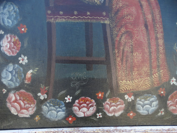 Spanish Colonial Portrait of Saint Catherine 19th Century Bolivian/Peruvian