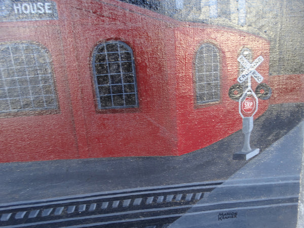 Marion Kramer - Southern Pacific Roundhouse Oakland California - Oil on Canvas