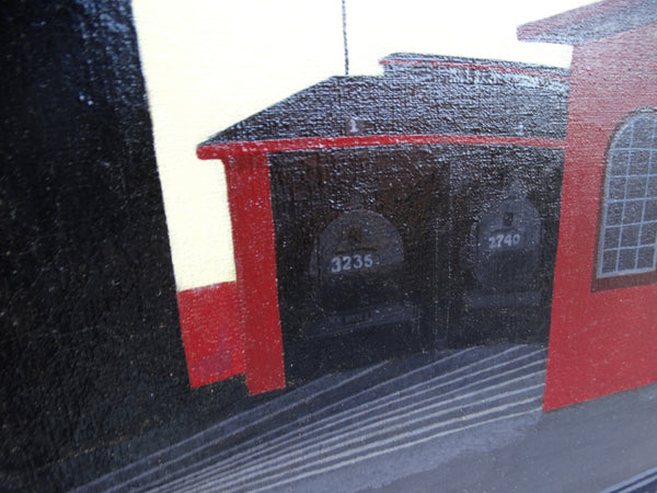 Marion Kramer - Southern Pacific Roundhouse Oakland California - Oil on Canvas