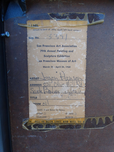 Jorgen Hansen Abstract 1960 Oil on Board