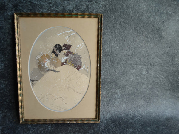 Romantic Winter Fantasy À La Russe - Boudoir Art - Pochoir c 1920s P2564