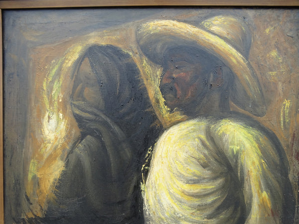Jesús Ortíz Tajonar (1919-1990) Campesino Couple - Oil on Canvas P2569