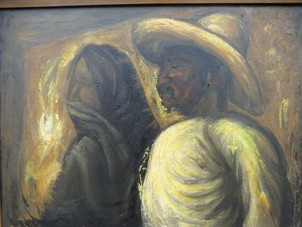 Jesús Ortíz Tajonar (1919-1990) Campesino Couple - Oil on Canvas P2569