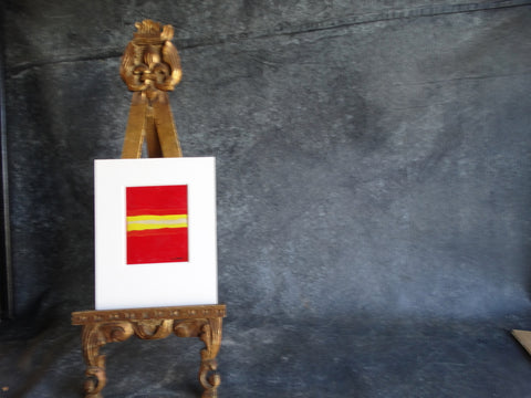 Conrad Buff Red Yellow Horizon Abstract Oil On Board P2587