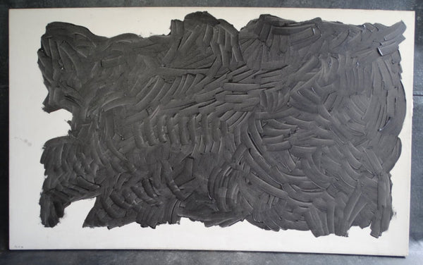 Archie Rand - Black & White Painting 1990s Oil on Canvas P2593