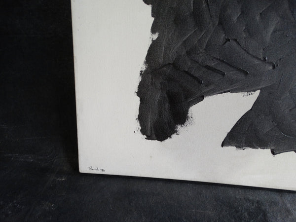 Archie Rand - Black & White Painting 1990s Oil on Canvas P2593